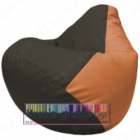 Бескаркасное кресло мешок Груша Г2.3-1620 (чёрный, оранжевый)